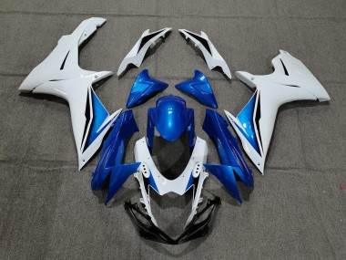 2011-2020 Blue and White Suzuki GSXR 600-750 Motorcycle Fairings