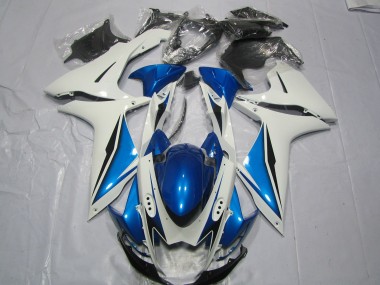 2011-2020 Light Blue and White Suzuki GSXR 600-750 Motorcycle Fairings