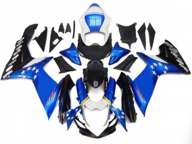 2011-2020 Blue Style With Red Stars Suzuki GSXR 600-750 Motorcycle Fairings