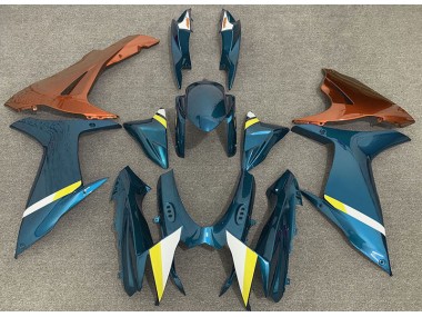 2011-2020 Gloss Light Blue and Orange Suzuki GSXR 600-750 Motorcycle Fairings