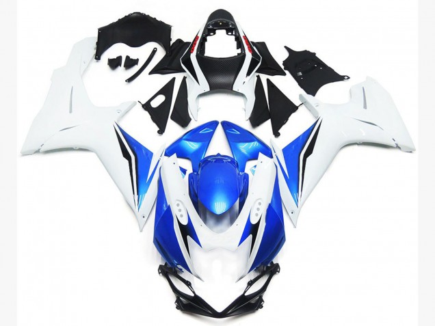 2011-2020 Gloss White and Blue Style Suzuki GSXR 600-750 Motorcycle Fairings 2011-2020 Gloss White and Blue Style Suzuki GSXR 600-750 Motorcycle Fairings