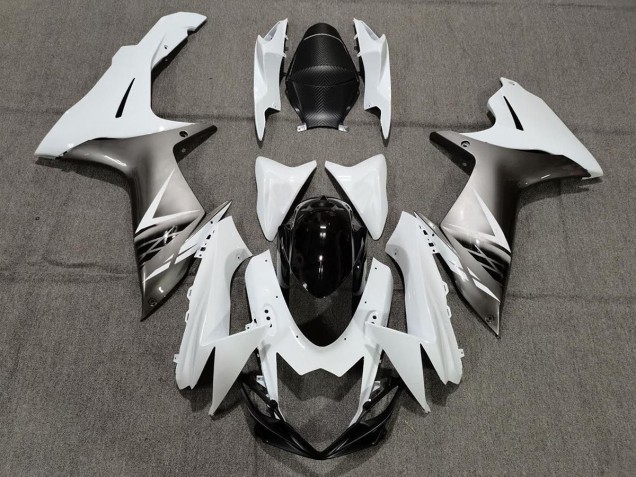 2011-2020 Gloss White and Silver Style Suzuki GSXR 600-750 Motorcycle Fairings 2011-2020 Gloss White and Silver Style Suzuki GSXR 600-750 Motorcycle Fairings