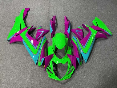 2011-2020 Green Light Blue and Magenta Suzuki GSXR 600-750 Motorcycle Fairings