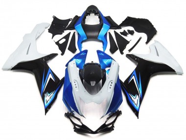 2011-2020 Light Blue and Gloss White Style with Black Suzuki GSXR 600-750 Motorcycle Fairings