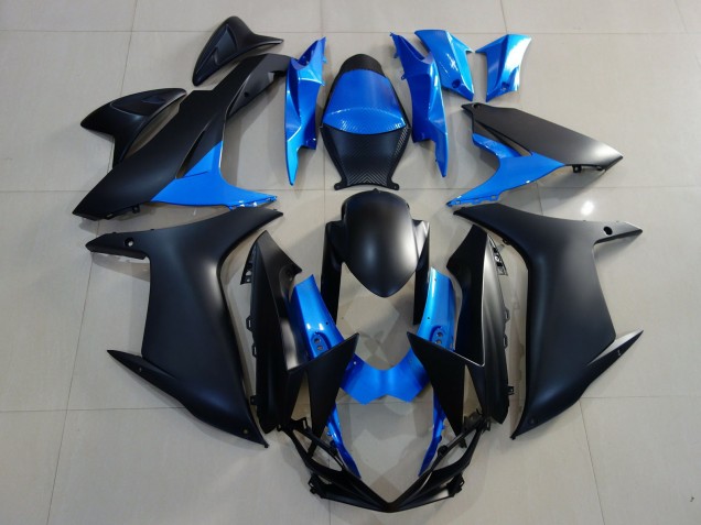 2011-2020 Matte Black & Bright Blue Suzuki GSXR 600-750 Motorcycle Fairings 2011-2020 Matte Black & Bright Blue Suzuki GSXR 600-750 Motorcycle Fairings