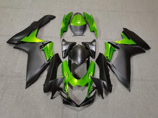 2011-2020 Matte Black and Green Suzuki GSXR 600-750 Motorcycle Fairings 2011-2020 Matte Black and Green Suzuki GSXR 600-750 Motorcycle Fairings