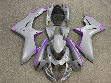 2011-2020 Matte Nardo Gray & Purple Accents Suzuki GSXR 600-750 Motorcycle Fairings