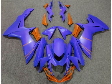2011-2020 Matte Ocean Blue & Orange Suzuki GSXR 600-750 Motorcycle Fairings
