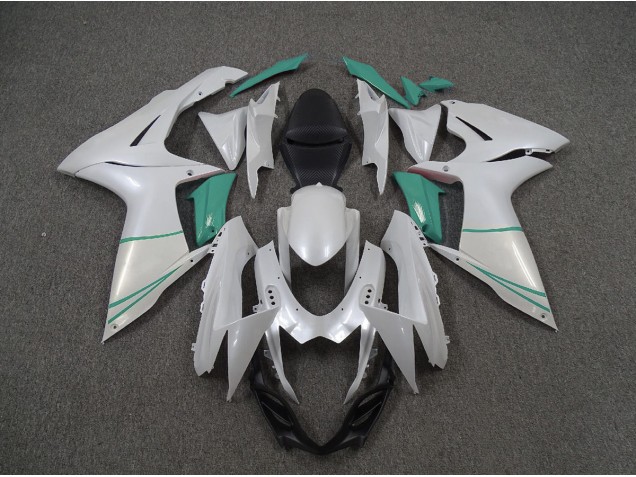 2011-2020 Pearl White and T Blue Suzuki GSXR 600-750 Motorcycle Fairings 2011-2020 Pearl White and T Blue Suzuki GSXR 600-750 Motorcycle Fairings