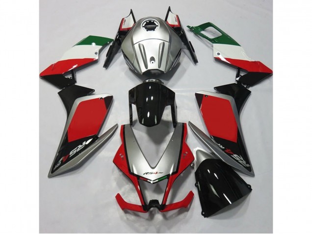 2012-2015 Silver and Red Aprilia RS4 125 Motorcycle Fairings 2012-2015 Silver and Red Aprilia RS4 125 Motorcycle Fairings