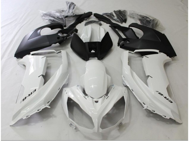 2012-2016 Black and White Kawasaki Ninja 650R Motorcycle Fairings