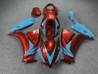 2012-2016 Gloss Red and Light Blue Honda CBR1000RR Motorcycle Fairings