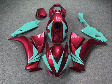 2012-2016 Gloss Red and Teal Honda CBR1000RR Motorcycle Fairings