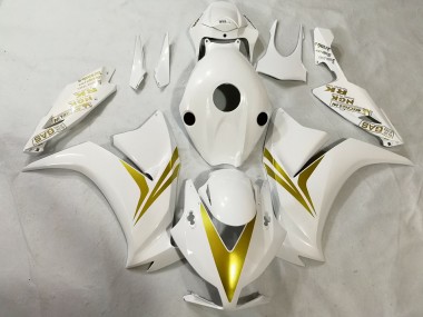 2012-2016 White and Gold Honda CBR1000RR Motorcycle Fairings