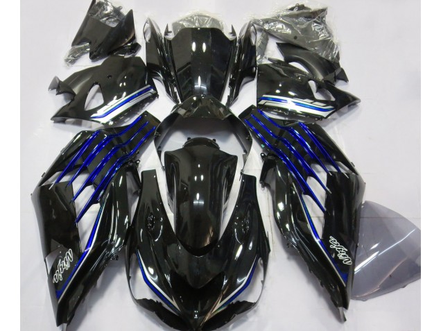 2012-2019 Gloss Black & Blue Kawasaki ZX14R Motorcycle Fairings 2012-2019 Gloss Black & Blue Kawasaki ZX14R Motorcycle Fairings
