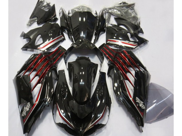 2012-2019 Gloss Black & Red Kawasaki ZX14R Motorcycle Fairings 2012-2019 Gloss Black & Red Kawasaki ZX14R Motorcycle Fairings