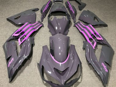 2012-2019 Nardo Gray & Pink Kawasaki ZX14R Motorcycle Fairings