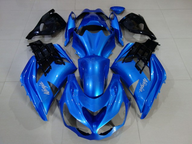 2012-2019 Vibrant Blue & Gloss Black Kawasaki ZX14R Motorcycle Fairings 2012-2019 Vibrant Blue & Gloss Black Kawasaki ZX14R Motorcycle Fairings