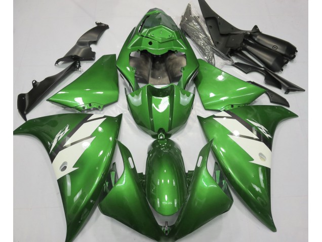 2013-2014 Gloss Green & White Yamaha R1 Motorcycle Fairings 2013-2014 Gloss Green & White Yamaha R1 Motorcycle Fairings