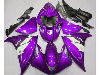 2013-2014 Gloss Purple & White Yamaha R1 Motorcycle Fairings