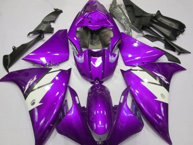 2013-2014 Gloss Purple & White Yamaha R1 Motorcycle Fairings
