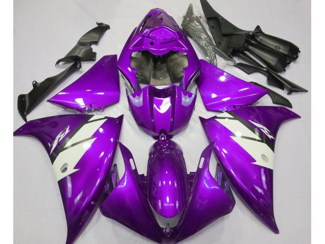 2013-2014 Gloss Purple & White Yamaha R1 Motorcycle Fairings 2013-2014 Gloss Purple & White Yamaha R1 Motorcycle Fairings