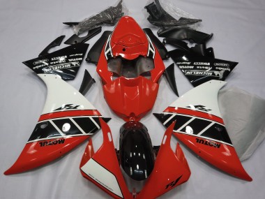 2013-2014 Gloss Red White and Black Yamaha R1 Motorcycle Fairings