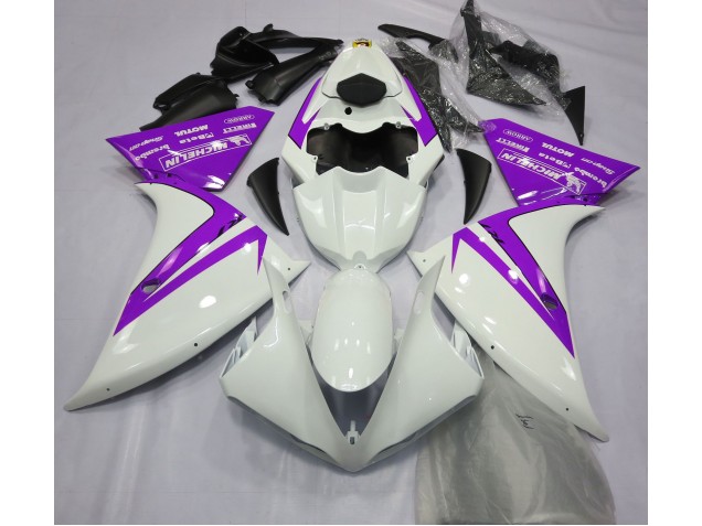 2013-2014 Gloss White and Purple Yamaha R1 Motorcycle Fairings 2013-2014 Gloss White and Purple Yamaha R1 Motorcycle Fairings