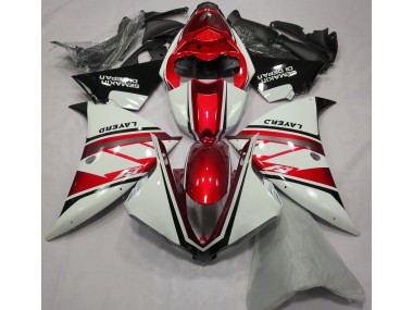 2013-2014 Gloss White and Red Yamaha R1 Motorcycle Fairings