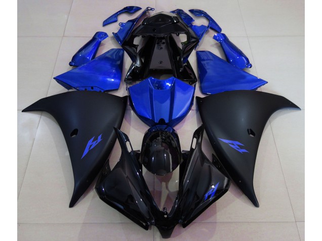 2013-2014 Matte Black and Blue Yamaha R1 Motorcycle Fairings 2013-2014 Matte Black and Blue Yamaha R1 Motorcycle Fairings