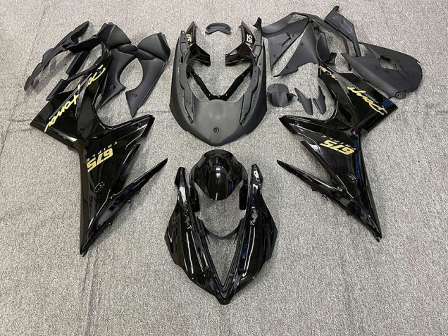 2013-2016 Gloss Black w Gold Triumph Daytona 675 Motorcycle Fairings 2013-2016 Gloss Black w Gold Triumph Daytona 675 Motorcycle Fairings