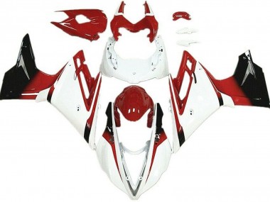 2013-2016 White and Red Triumph Daytona 675 Motorcycle Fairings