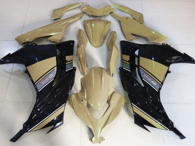 2013-2018 Desert Tan and Black Kawasaki Ninja 300 Motorcycle Fairings