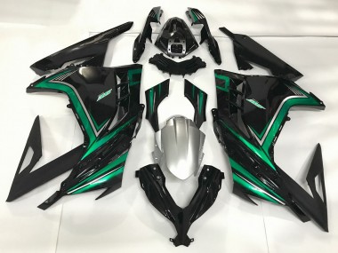 2013-2018 Gloss Black & Emerald Green Kawasaki Ninja 300 Motorcycle Fairings