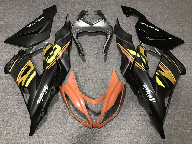 2013-2018 Gloss Black & Orange Kawasaki ZX6R Motorcycle Fairings 2013-2018 Gloss Black & Orange Kawasaki ZX6R Motorcycle Fairings