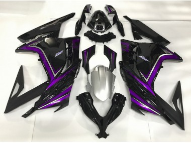 2013-2018 Gloss Black & Purple Kawasaki Ninja 300 Motorcycle Fairings