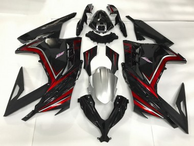2013-2018 Gloss Black & Red Kawasaki Ninja 300 Motorcycle Fairings