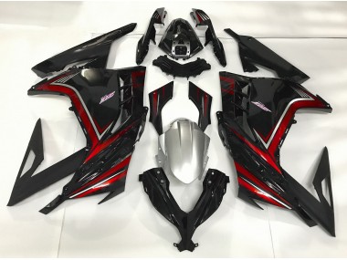 2013-2018 Gloss Black & Red Kawasaki Ninja 300 Motorcycle Fairings