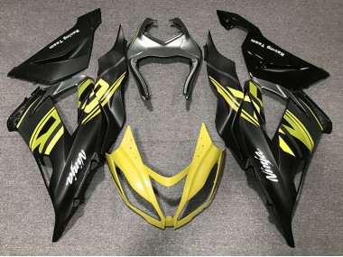 2013-2018 Gloss Black & Yellow Kawasaki ZX6R Motorcycle Fairings