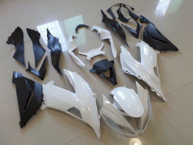 2013-2018 Gloss White Black Kawasaki ZX6R Motorcycle Fairings 2013-2018 Gloss White Black Kawasaki ZX6R Motorcycle Fairings