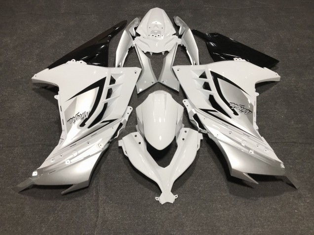2013-2018 Gloss White and Silver Kawasaki Ninja 300 Motorcycle Fairings 2013-2018 Gloss White and Silver Kawasaki Ninja 300 Motorcycle Fairings