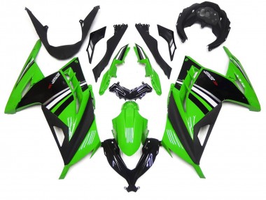 2013-2018 Green Black and White Gloss Kawasaki Ninja 300 Motorcycle Fairings