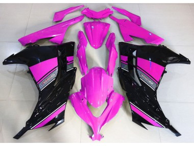 2013-2018 Hot Pink and Black Kawasaki Ninja 300 Motorcycle Fairings