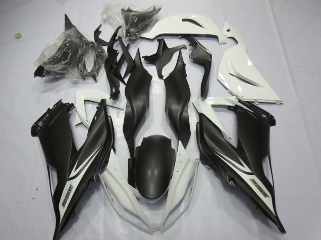 2013-2018 Matte Black White Kawasaki ZX6R Motorcycle Fairings 2013-2018 Matte Black White Kawasaki ZX6R Motorcycle Fairings