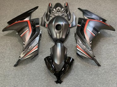 2013-2018 Matte Black and Red Kawasaki Ninja 300 Motorcycle Fairings