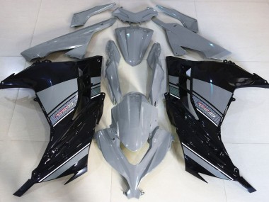 2013-2018 Nardo Grey and Black Kawasaki Ninja 300 Motorcycle Fairings
