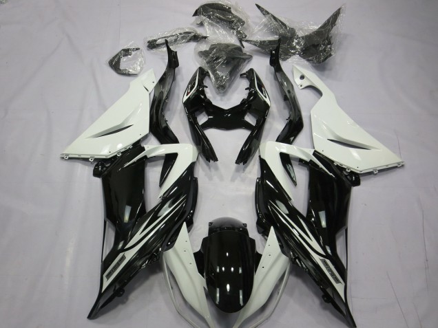 2013-2018 Plain Gloss Black White Kawasaki ZX6R Motorcycle Fairings 2013-2018 Plain Gloss Black White Kawasaki ZX6R Motorcycle Fairings