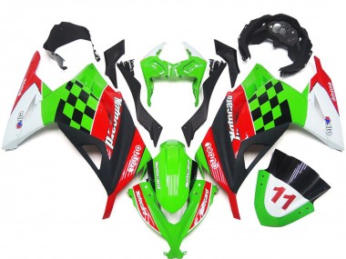 2013-2018 Red and Black Check Gloss Kawasaki Ninja 300 Motorcycle Fairings