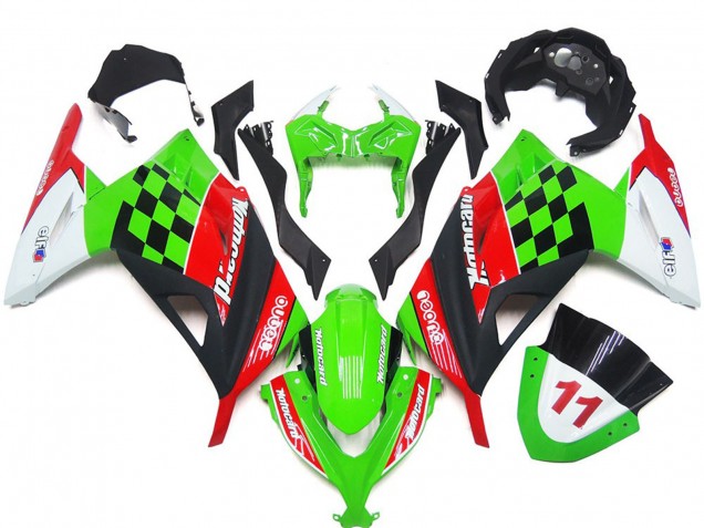 2013-2018 Red and Black Check Gloss Kawasaki Ninja 300 Motorcycle Fairings 2013-2018 Red and Black Check Gloss Kawasaki Ninja 300 Motorcycle Fairings