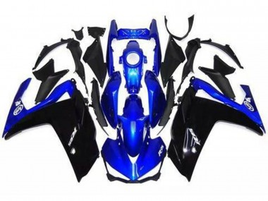 2015-2018 Gloss Black and Blue Yamaha R3 Motorcycle Fairings
